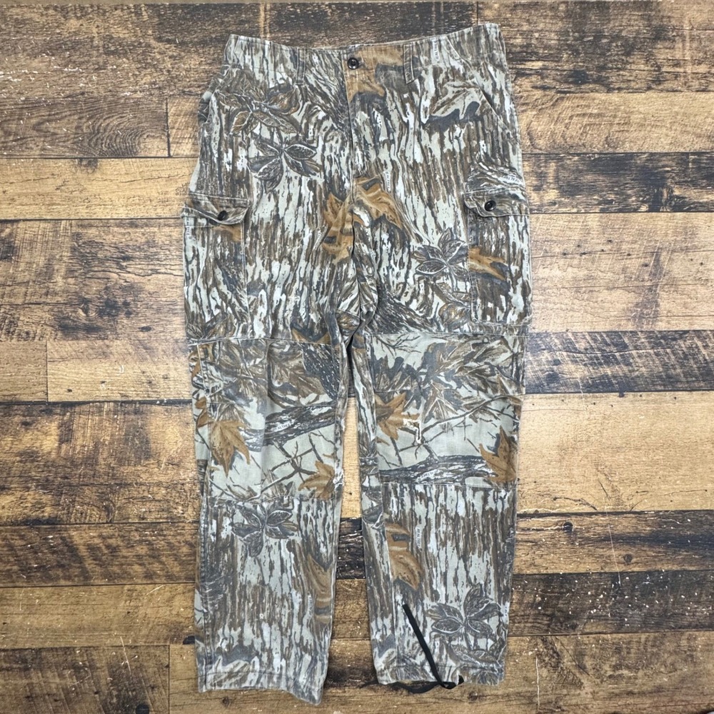 Cabelas Real Tree Camo‎ Double knee Cargo Pants Men Size 36x30 Hunting Outdoor